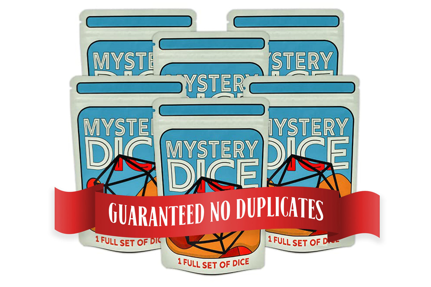 Mystery Dice 6 pack – 6 Dice Unique Sets in one cool bag, No Duplicates!