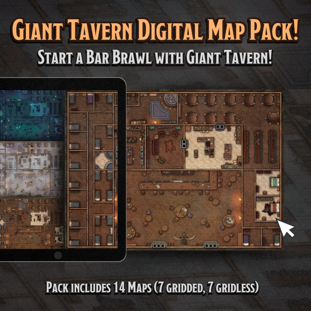 Digital Map: Giant Tavern RPG Map Pack for Dungeons and Dragons