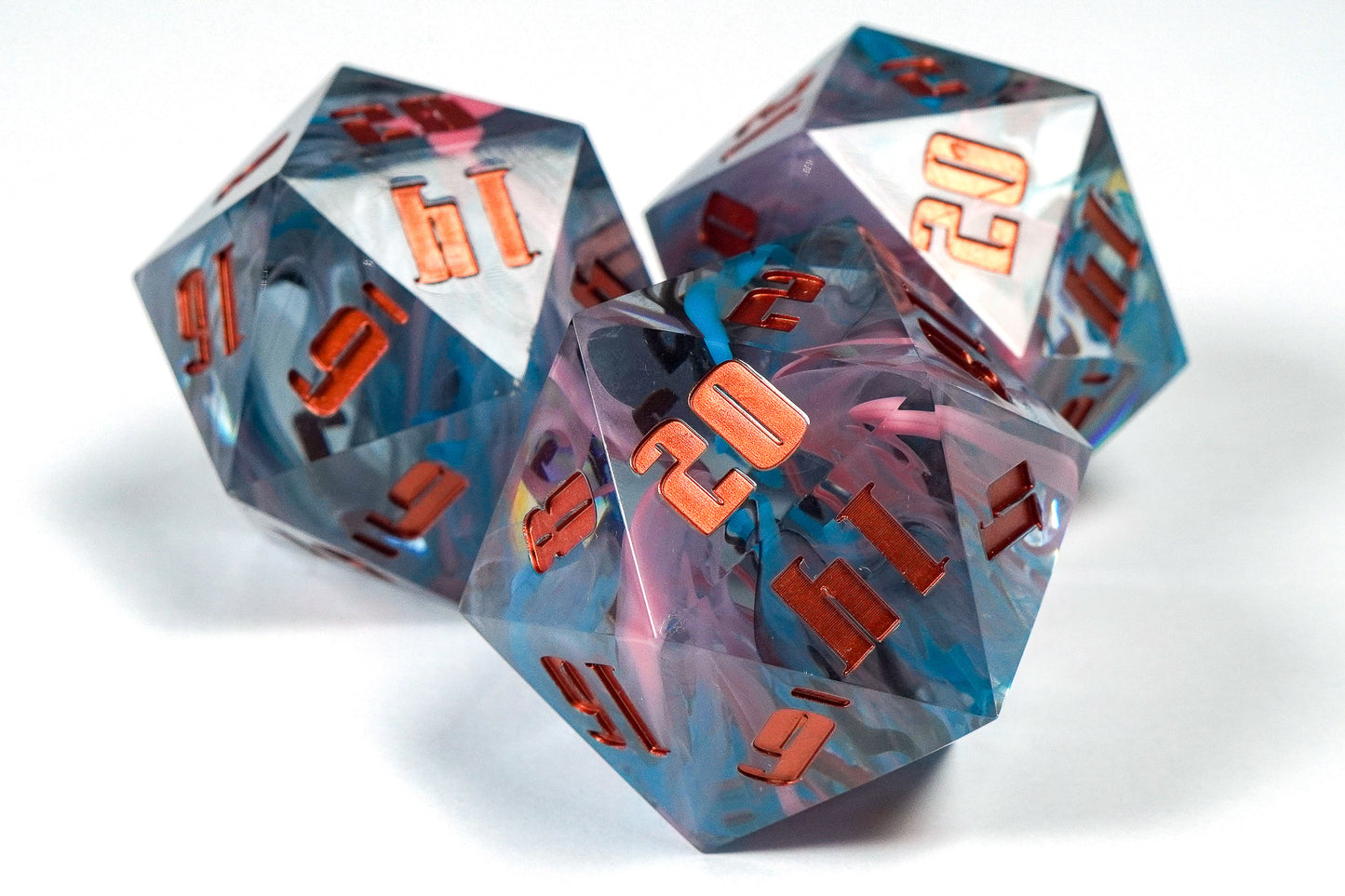 55MM: Milky Way Sharp Edge 55mm Resin d20 Dice