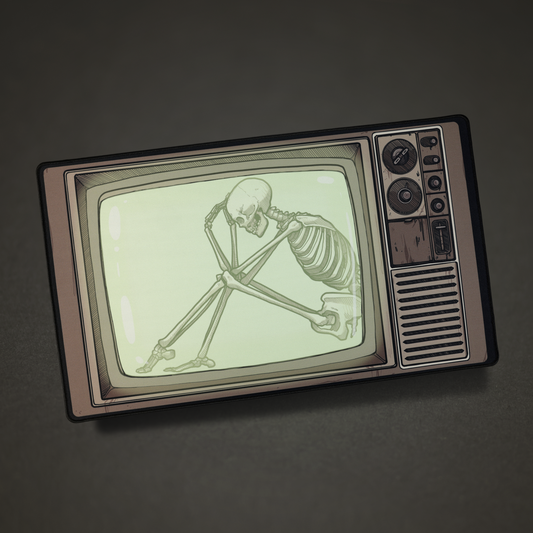 1985 Games Skelly Telly Themed Playmat for RPG and TTRPG