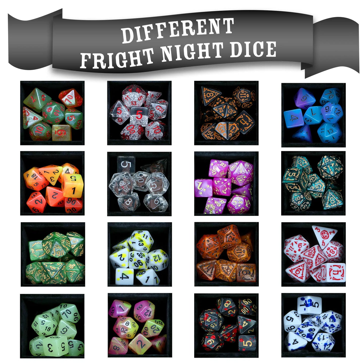 Fright Night Mystery Dice – Spooky dice, pins and stickers!