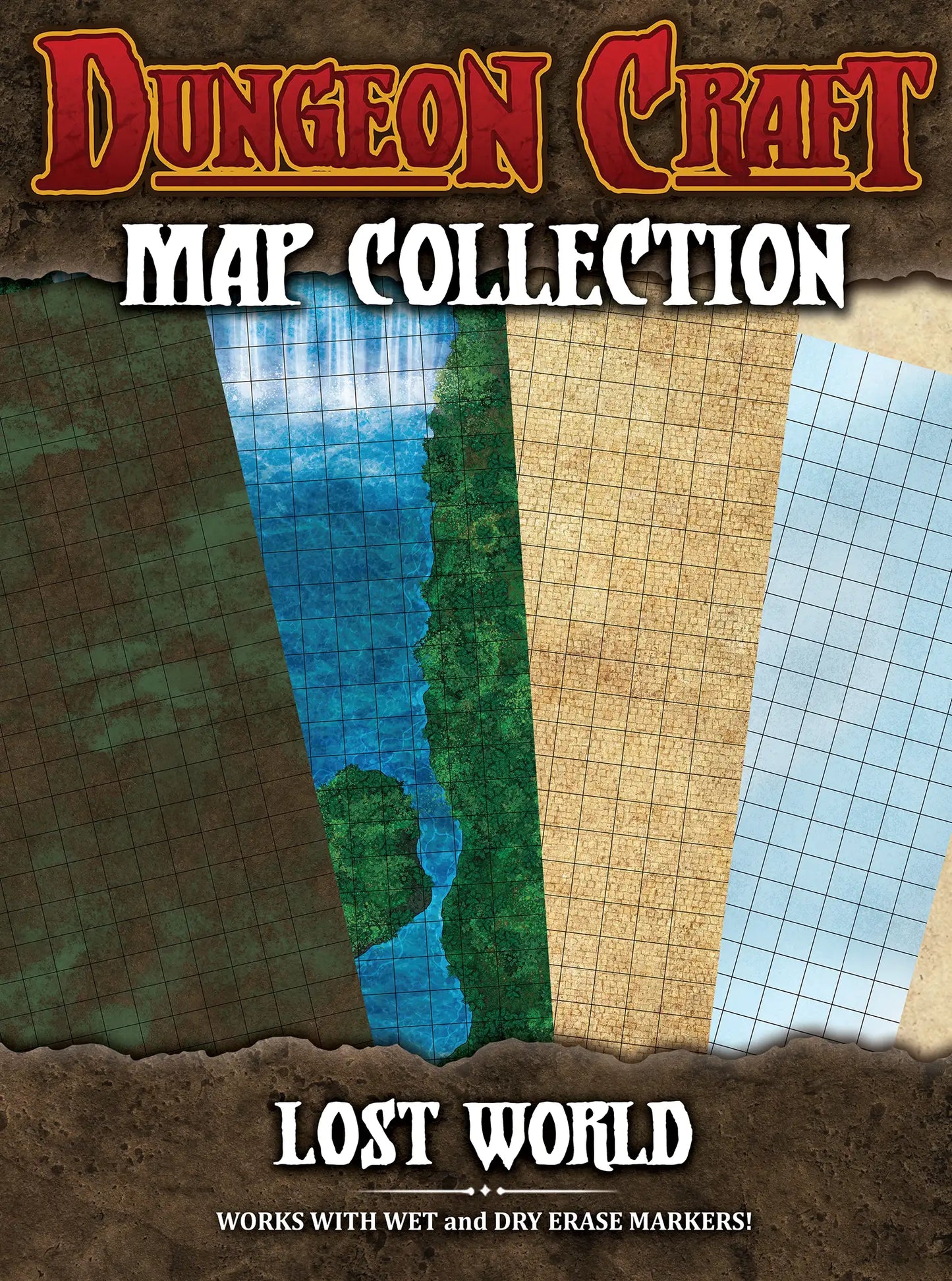 Dungeon Craft Battle Map – Lost World Terrain 4 Map Pack for Dungeons and Dragons & TTRPG