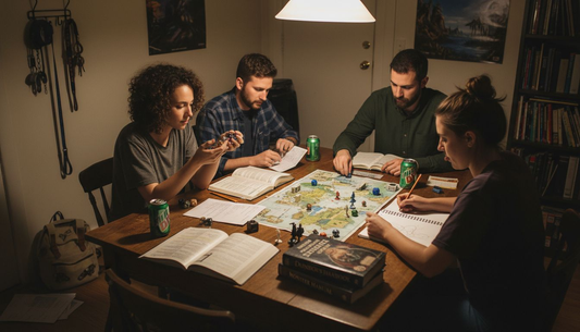 Group of friends playing D&D campaign