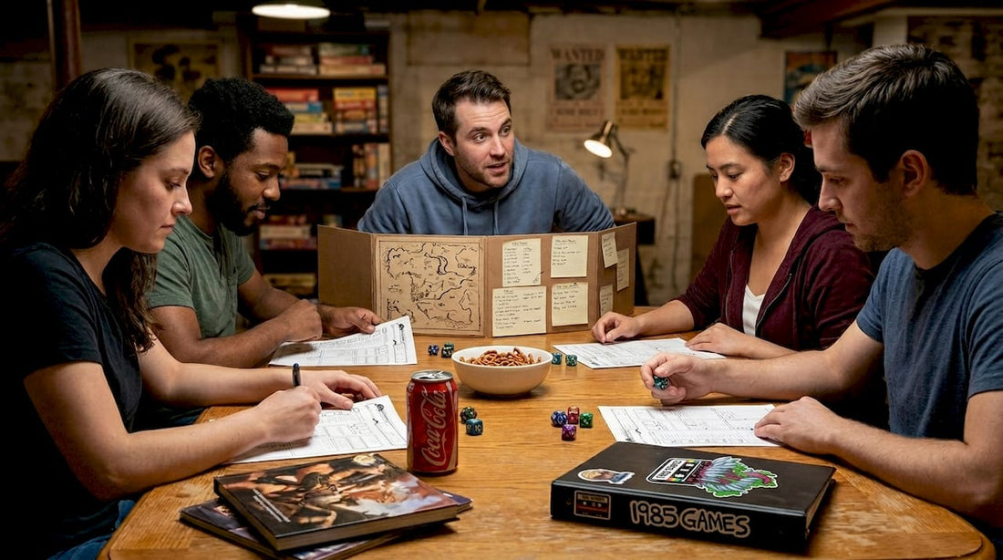 Players and DM in DND game session