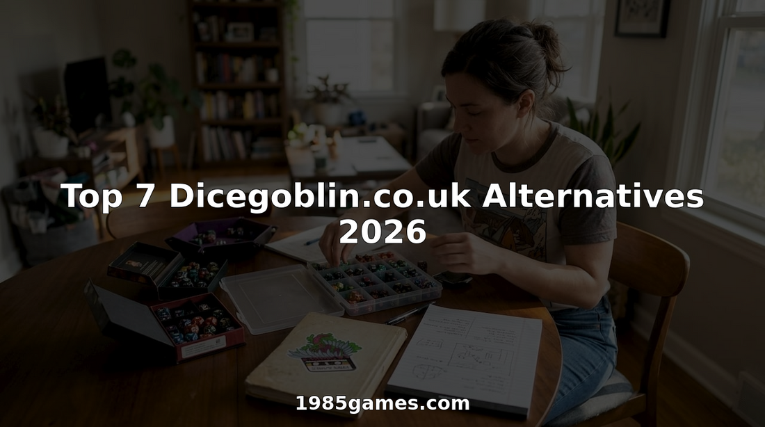 Woman organizing tabletop gaming dice at home table