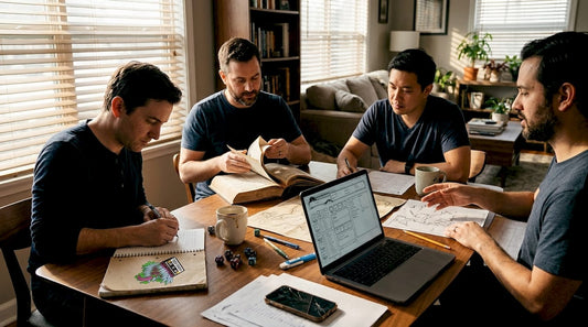 Group planning tabletop game at home