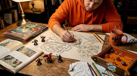 Tabletop game master designing a battle map