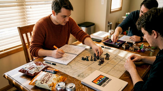 Gamemaster setting up tabletop terrain map