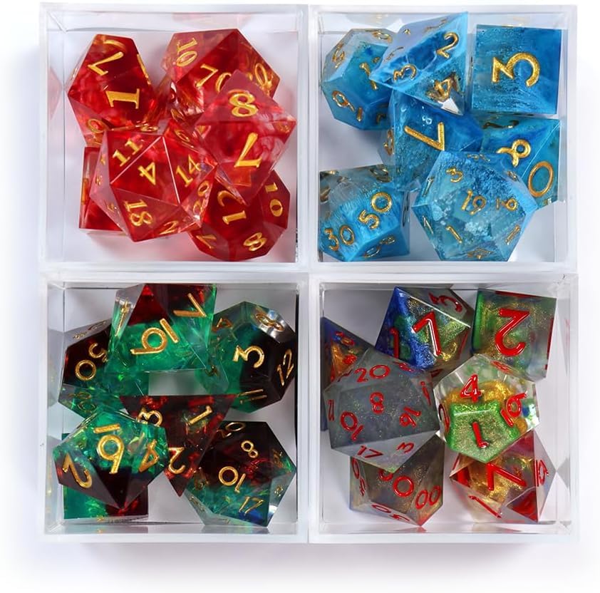 Sharp Edge Mystery Dice 6 Pack – 6 sets of unique dice stickers and pins! No Duplicates!