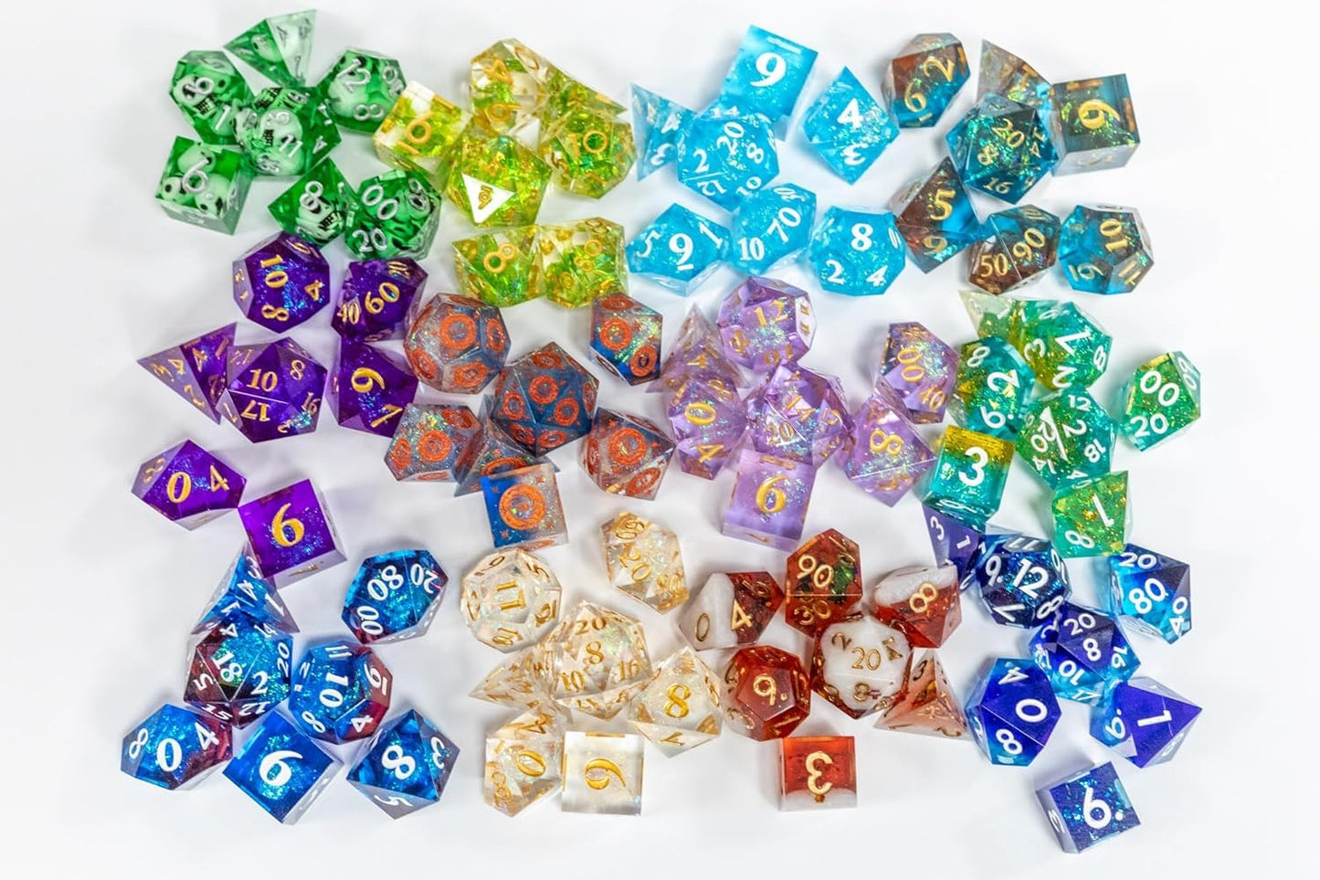 Sharp Edge Mystery Dice 6 Pack – 6 sets of unique dice stickers and pins! No Duplicates!