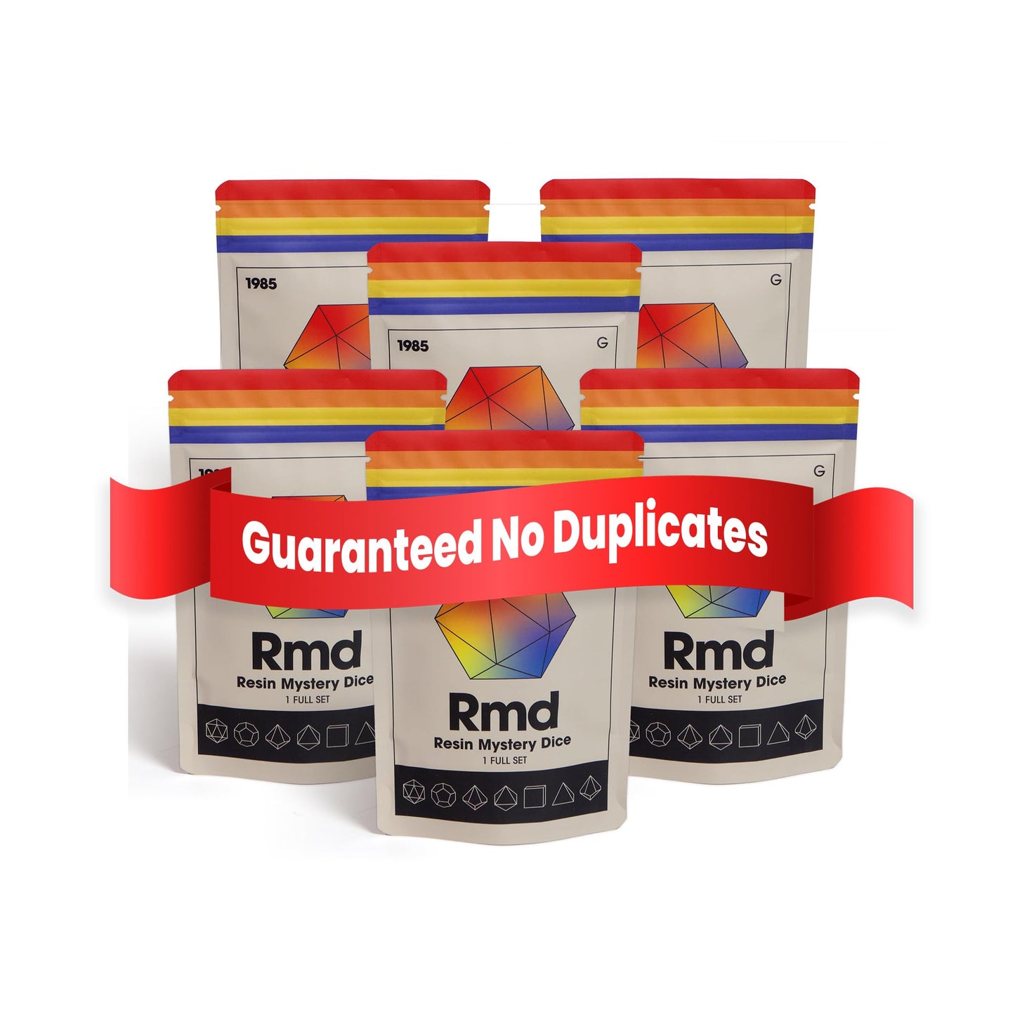 Sharp Edge Mystery Dice 6 Pack – 6 sets of unique dice stickers and pins! No Duplicates!