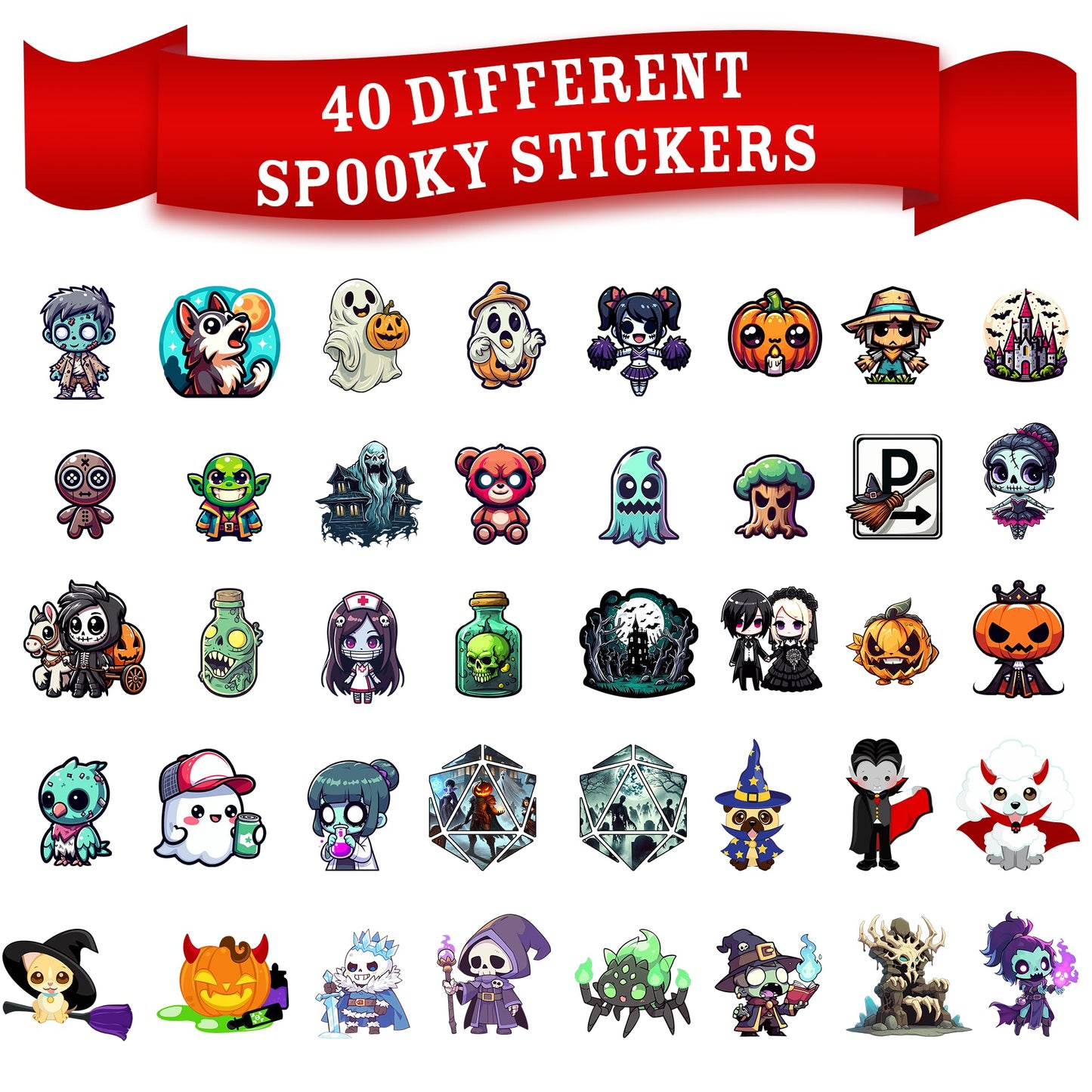 Fright Night Mystery Dice 6 Pack – 6 sets of unique dice stickers and pins! No Duplicates!