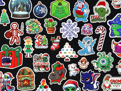 Holiday Mystery Dice Set – Loads of unique holiday dice stickers and pins!