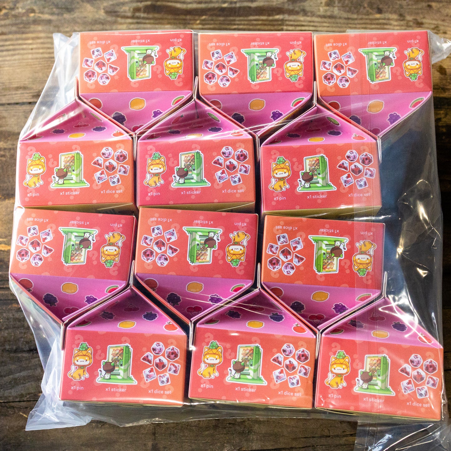 Milk Carton Mystery Dice 12 PACK – ALL 12 Cute Fruit Kawaii Cat Designs in one case