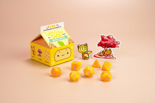 Kawaii Cat Dice – Lemon Milk Carton