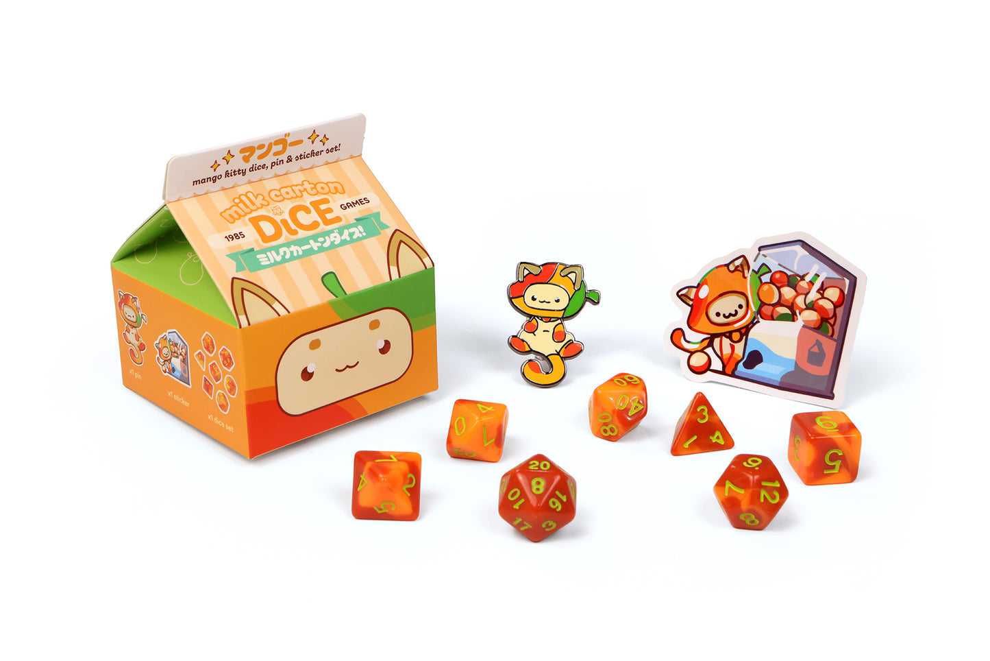 Mango Kawaii Cat Dice Set – Milk Carton