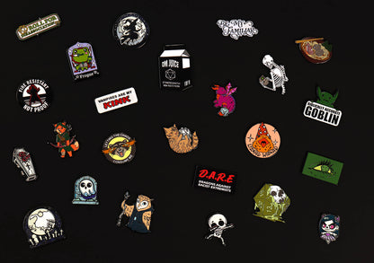 Premium Mystery Dice Set – 100's of different dice, stickers and pins! Handpacked in Portland, OR.