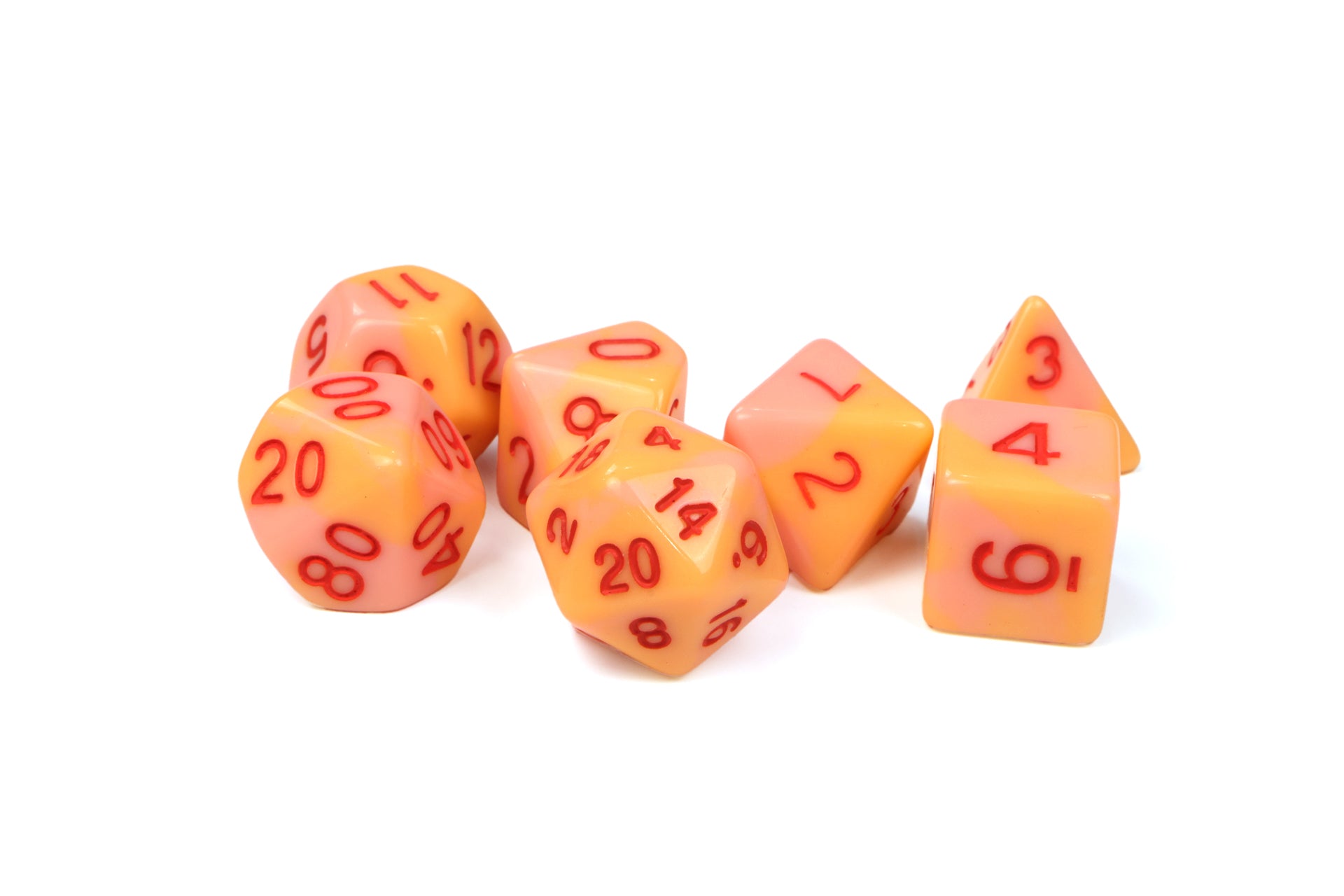 Kawaii Cat RPG Dice – Peach Milk Carton for DnD and TTRPGs – 1985