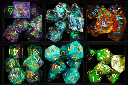 Sharp Edge Mystery Dice 6 Pack – 6 sets of unique dice stickers and pins! No Duplicates!