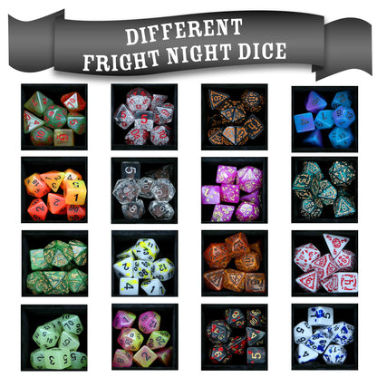 Fright Night Mystery Dice – Spooky dice, pins and stickers!