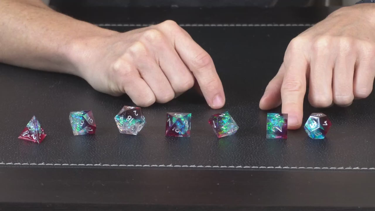 VHS Dice: Plasmic Punch | TTRPG Resin Dice Set – 1985 Games