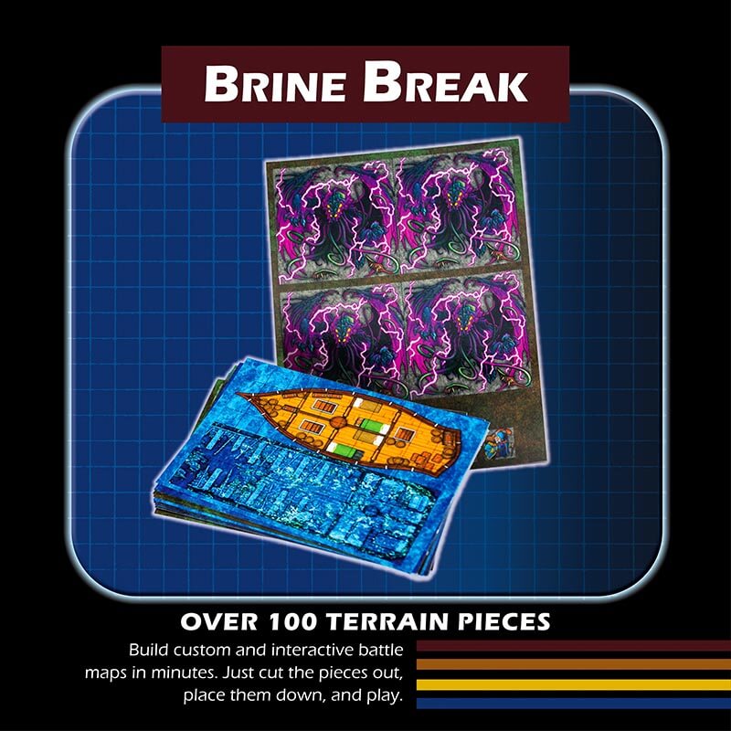 Dungeon Craft: Brine Break By 1985 Games - Paper Terrain Map Tiles